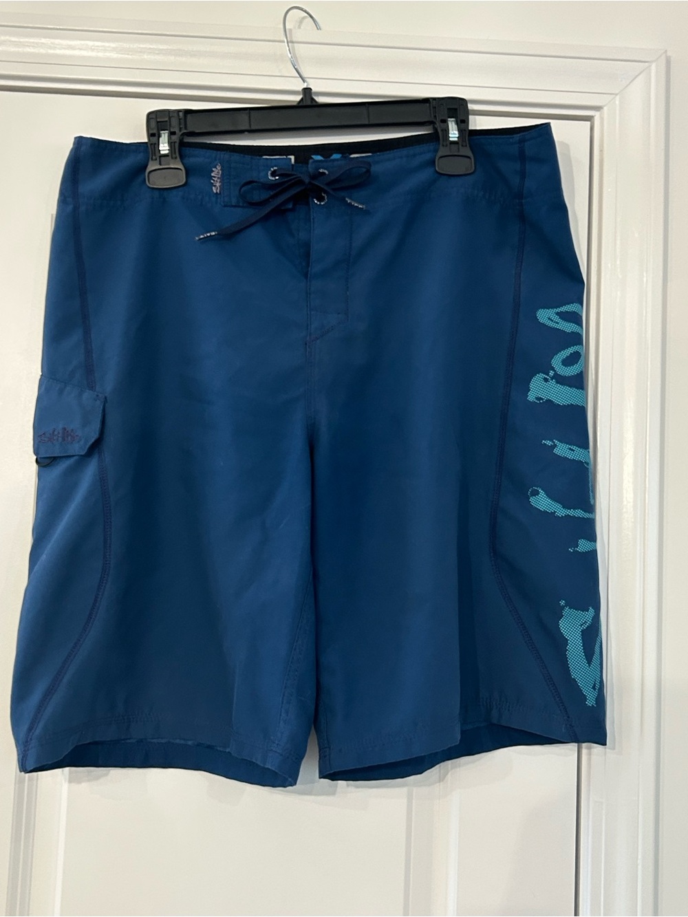 Salt Life SLX-QD Men’s 34 Blue Board Shorts Cargo Pocket